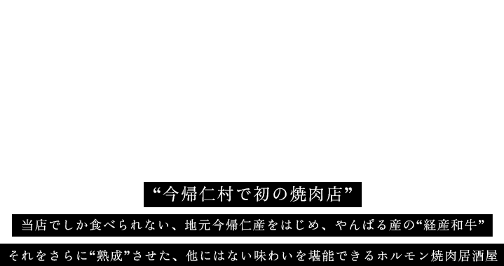 今帰仁村の和牛をふんだんに使ったメニューが堪能できるホルモン焼肉居酒屋